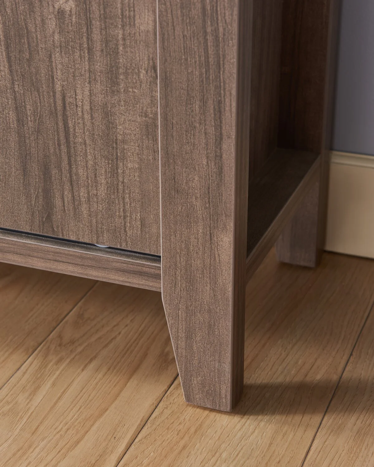 Jude 36" 3-Shelf Bookcase with Cabinet- Hazelnut