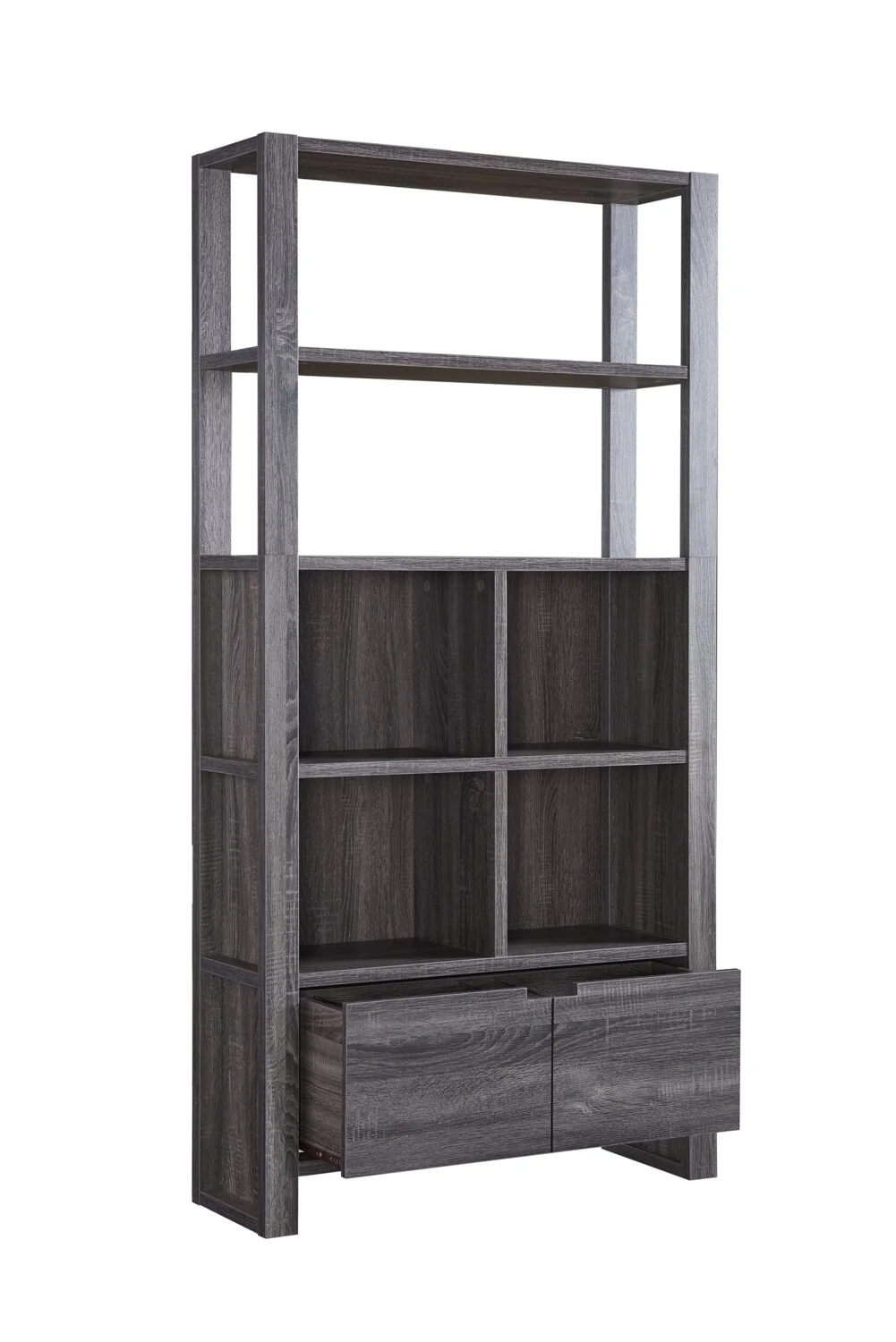 Oscar Owen 36" Bookcase with Drawer & 6 Shelves - Grey