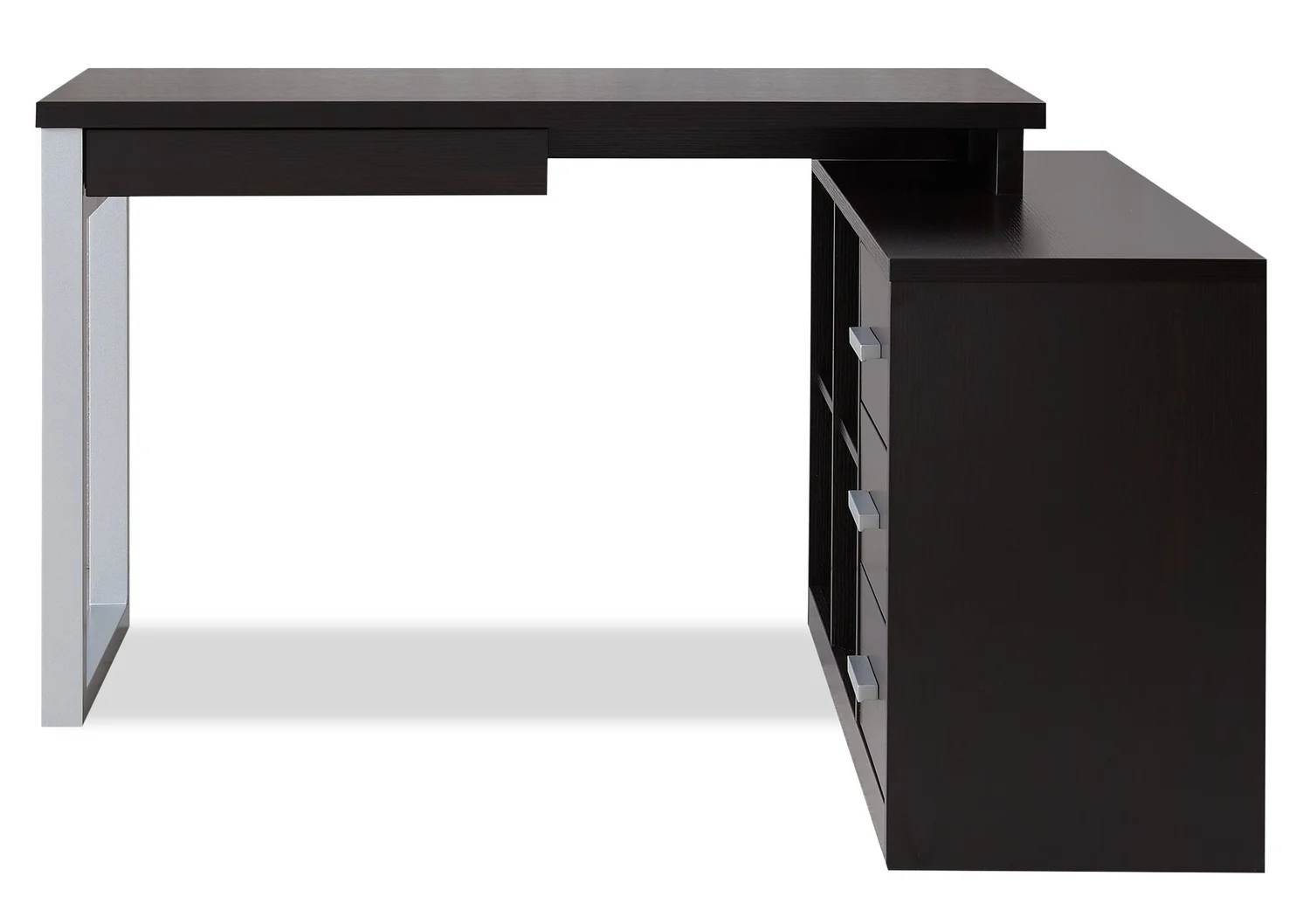 Owen 55" Reversible Corner Office Desk with 4-Drawers & Cubbies - Espresso