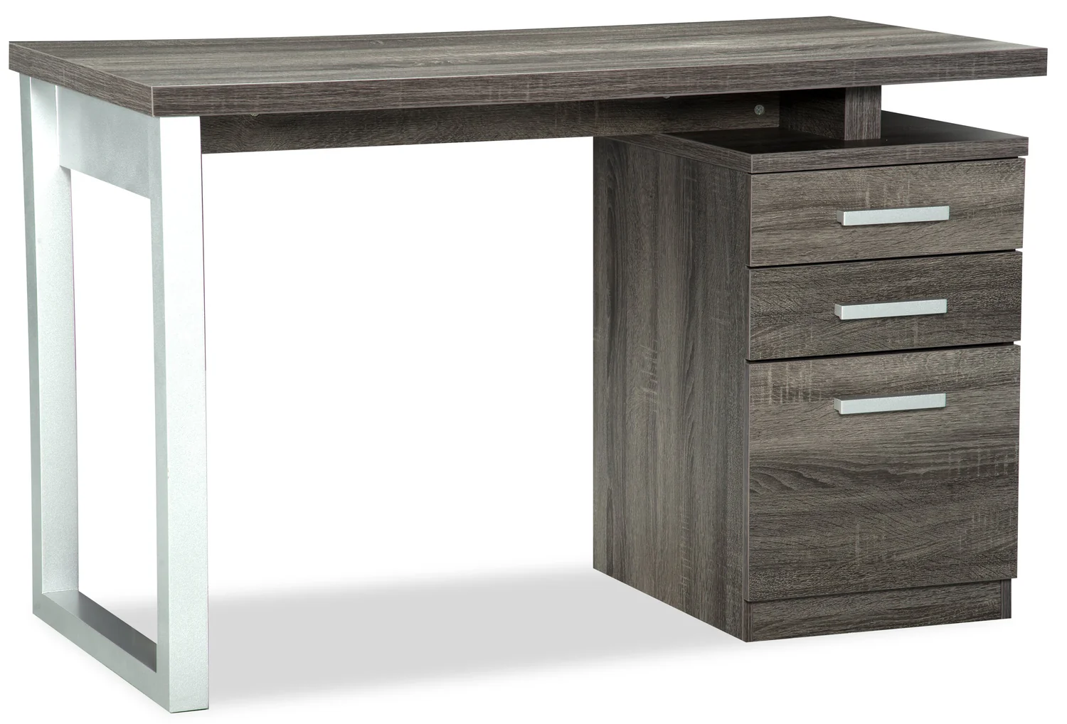 Oscar 47" Reversible Office Desk with Storage - Grey
