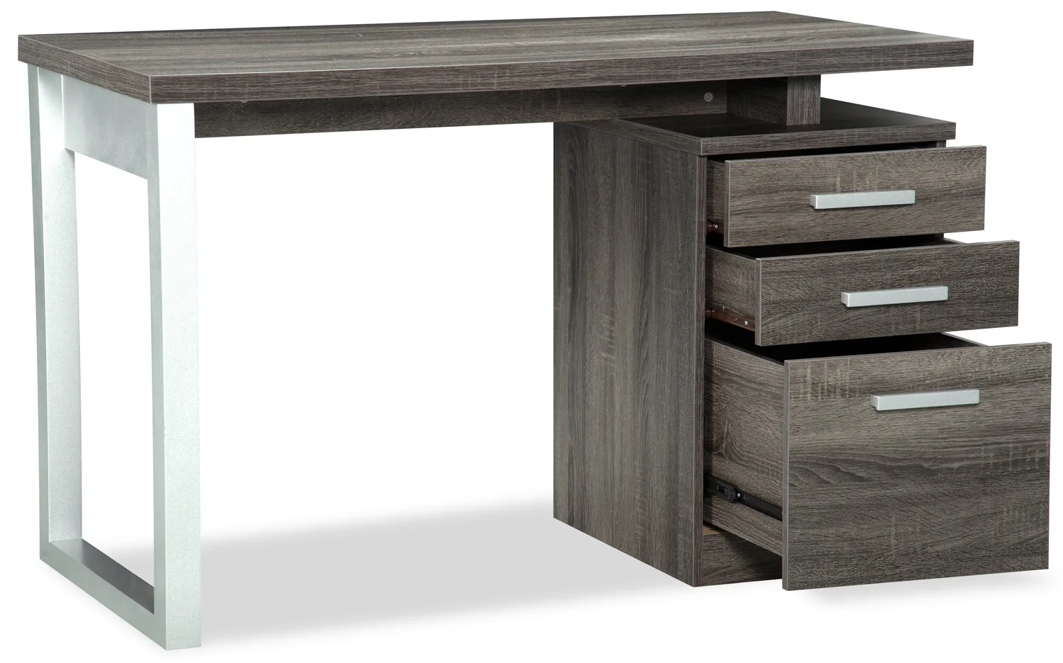 Oscar 47" Reversible Office Desk with Storage - Grey