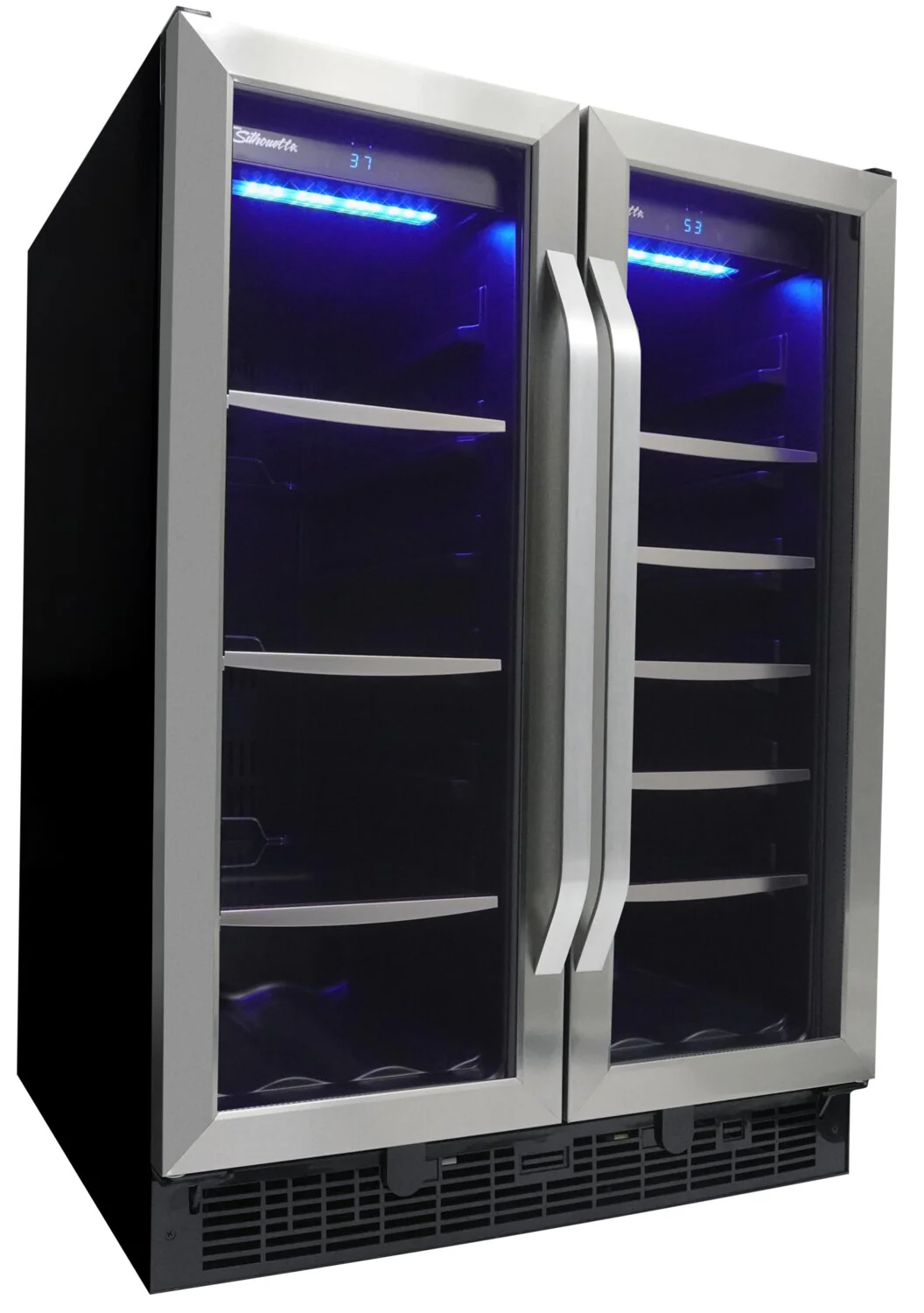 Silhouette Emmental 23.8" 5.1 Cu. Ft. French-Door Beverage Centre / Wine Cooler - Stainless Steel - SBC051D1BSS