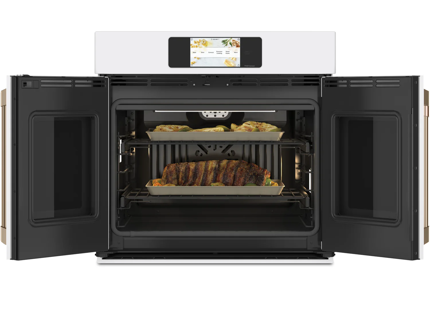 Cafe 30" 5 Cu. Ft. Electric Wall Oven with True European Convection French Door - Matte White - CTS90FP4NW2