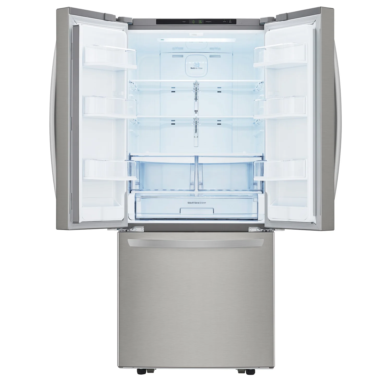LG 30" 22 Cu. Ft. French-Door Refrigerator - Smudge Proof Stainless Steel - LRFNS2200S