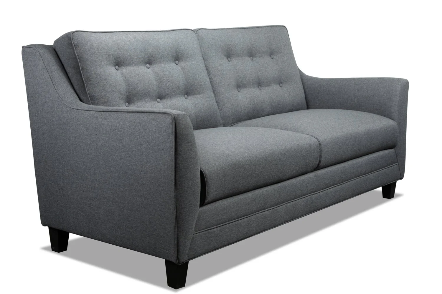 Novalee 75.5" Linen-Look Sofa with Flared Arms and Button Tufting - Grey