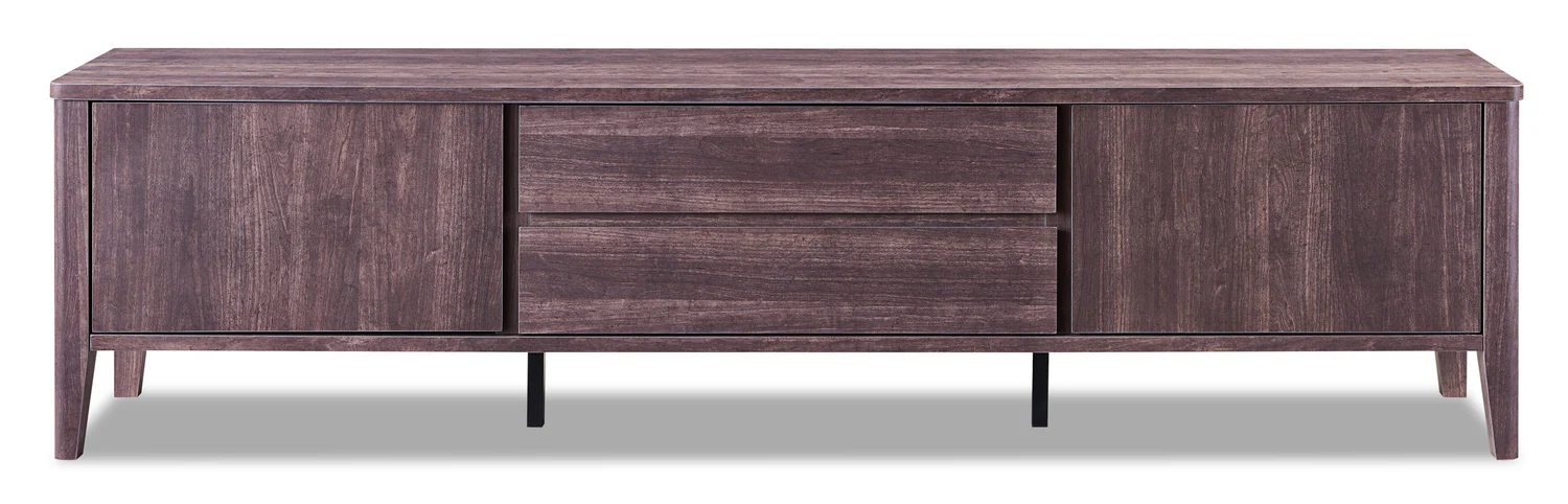 Gabe 72" Modern TV Stand with Storage for TVs up to 80"- Walnut Brown