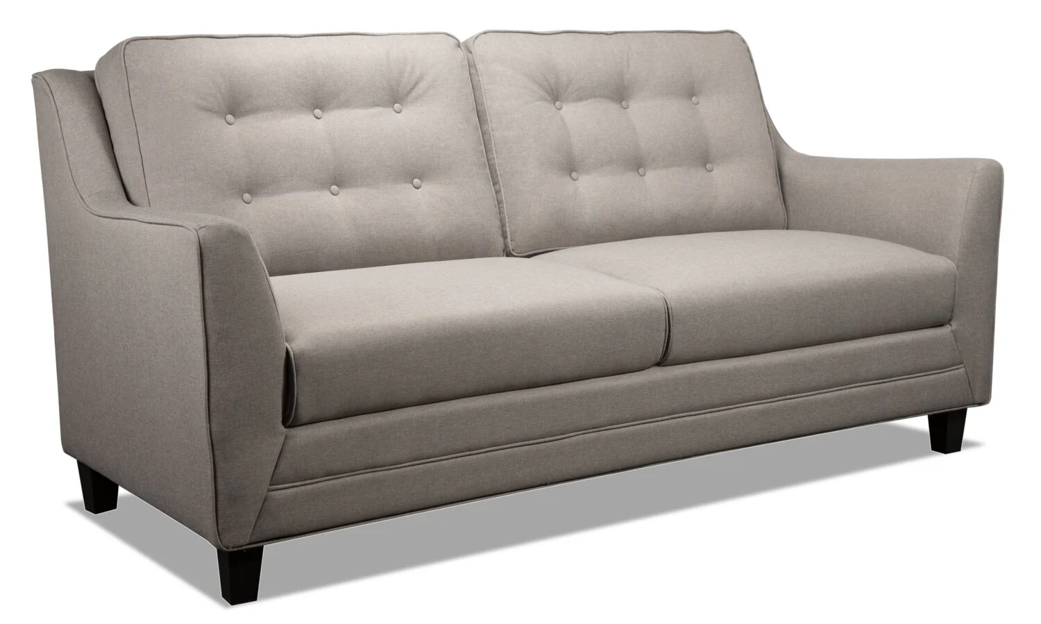 Novalee 75.5" Linen-Look Sofa with Flared Arms and Button Tufting - Taupe
