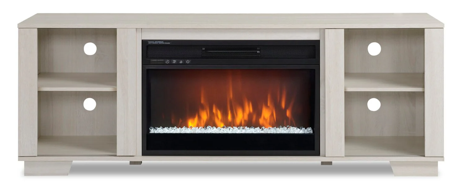 Antoni 62" Modern Electric Fireplace TV Stand with Storage and Cable Management for TVs up to 70"- White