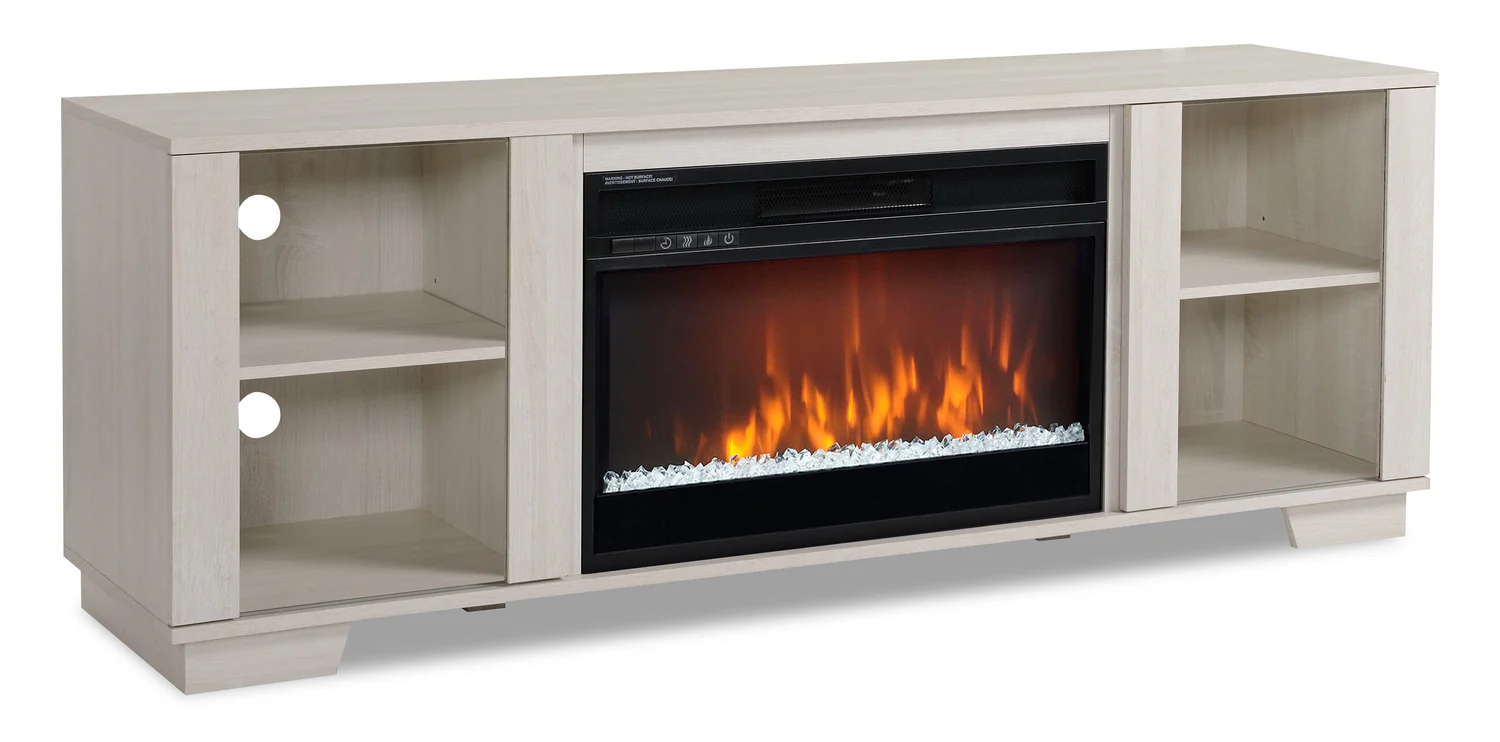 Antoni 62" Modern Electric Fireplace TV Stand with Storage and Cable Management for TVs up to 70"- White