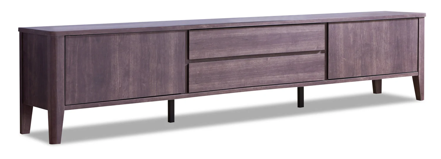 Gabe 84" Modern TV Stand with Storage for TVs up to 90"- Walnut Brown