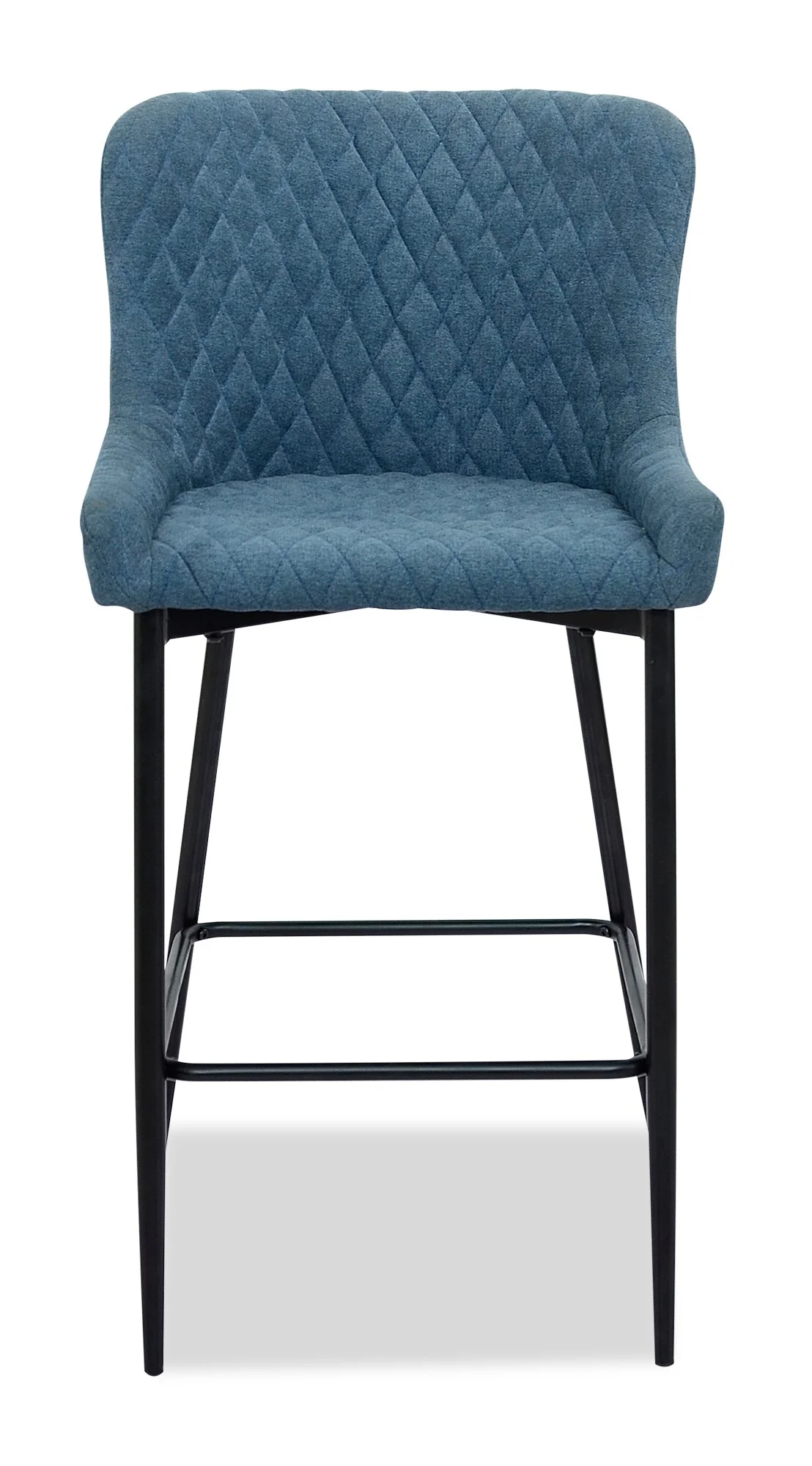 Demi Counter-Height Stool with Velvet-Like Fabric, Metal - Navy