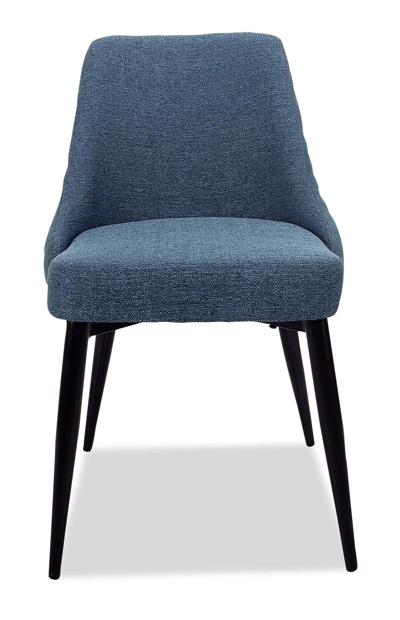 Eden Dining Chair with Linen-Look Fabric, Metal - Blue