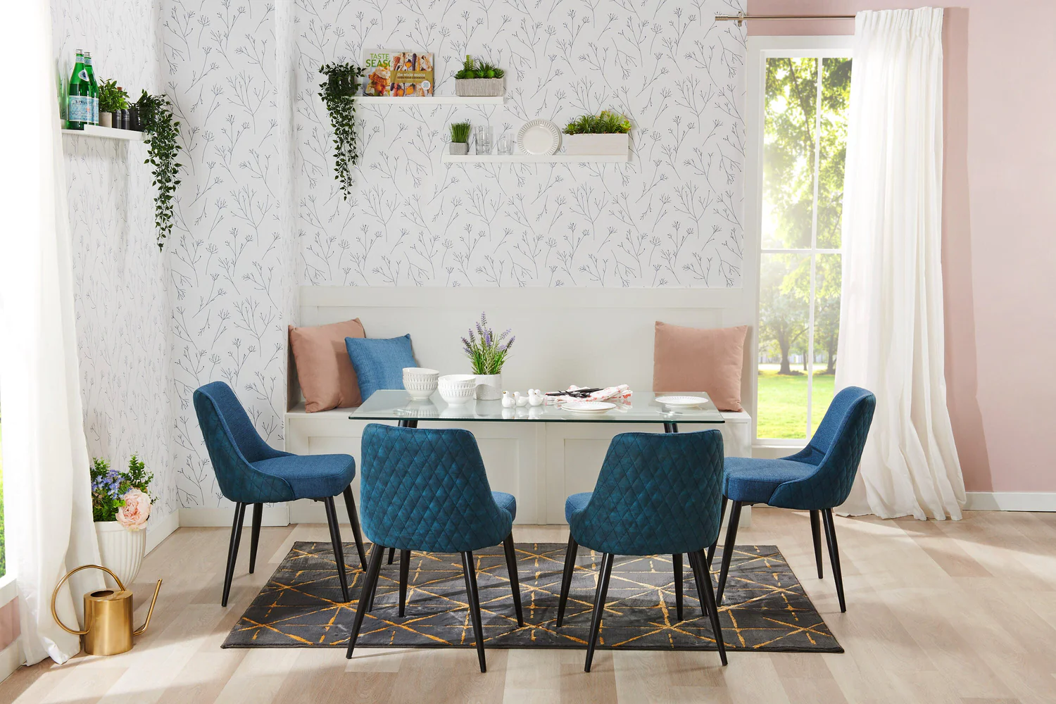 427-eden-dining-chair-with-linen-look-fabric-metal-blue-5.webp Eden Dining Chair with Linen-Look Fabric, Metal - Blue