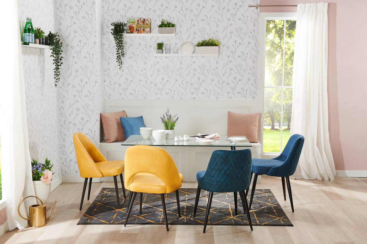 427-eden-dining-chair-with-linen-look-fabric-metal-blue-6.webp Eden Dining Chair with Linen-Look Fabric, Metal - Blue