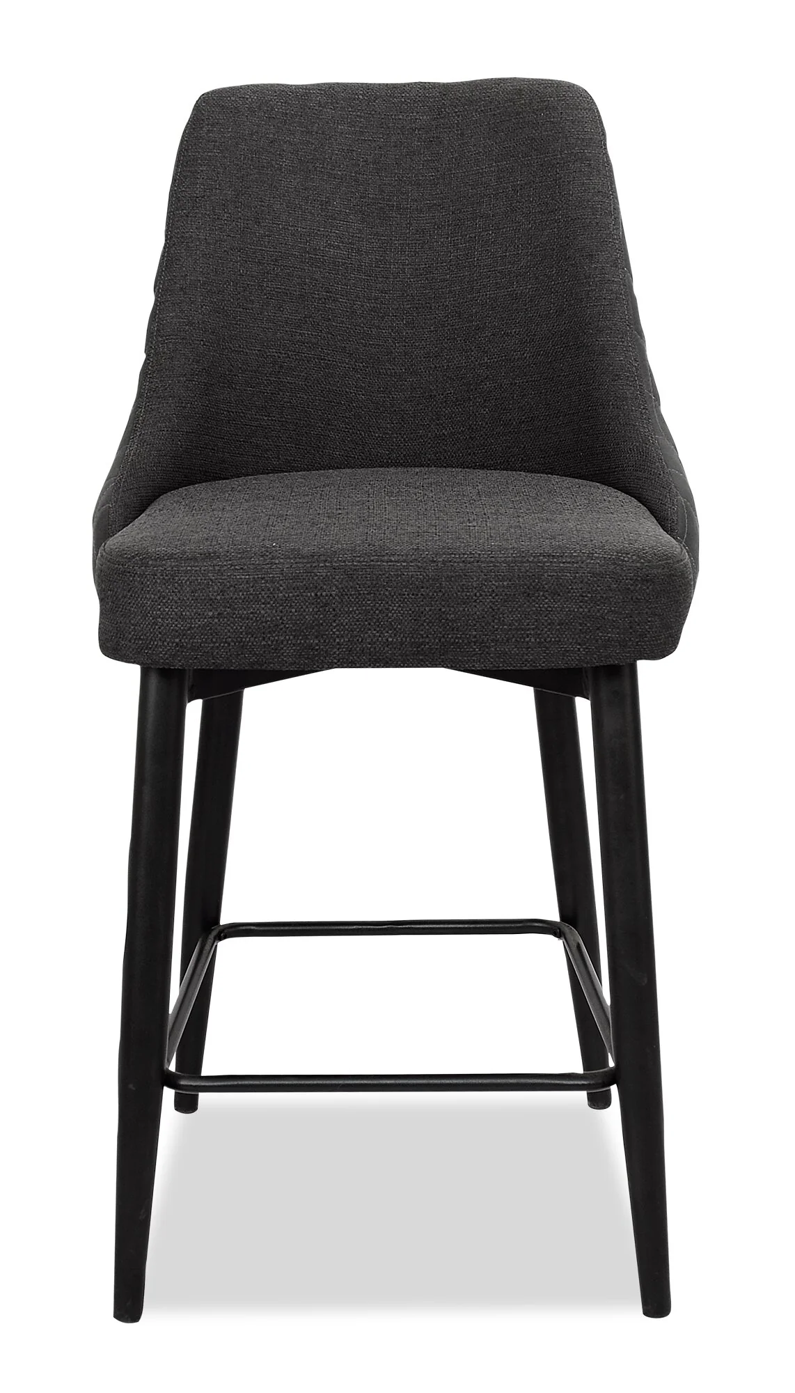 Eden Counter-Height Stool with Linen-Look Fabric, Metal - Charcoal