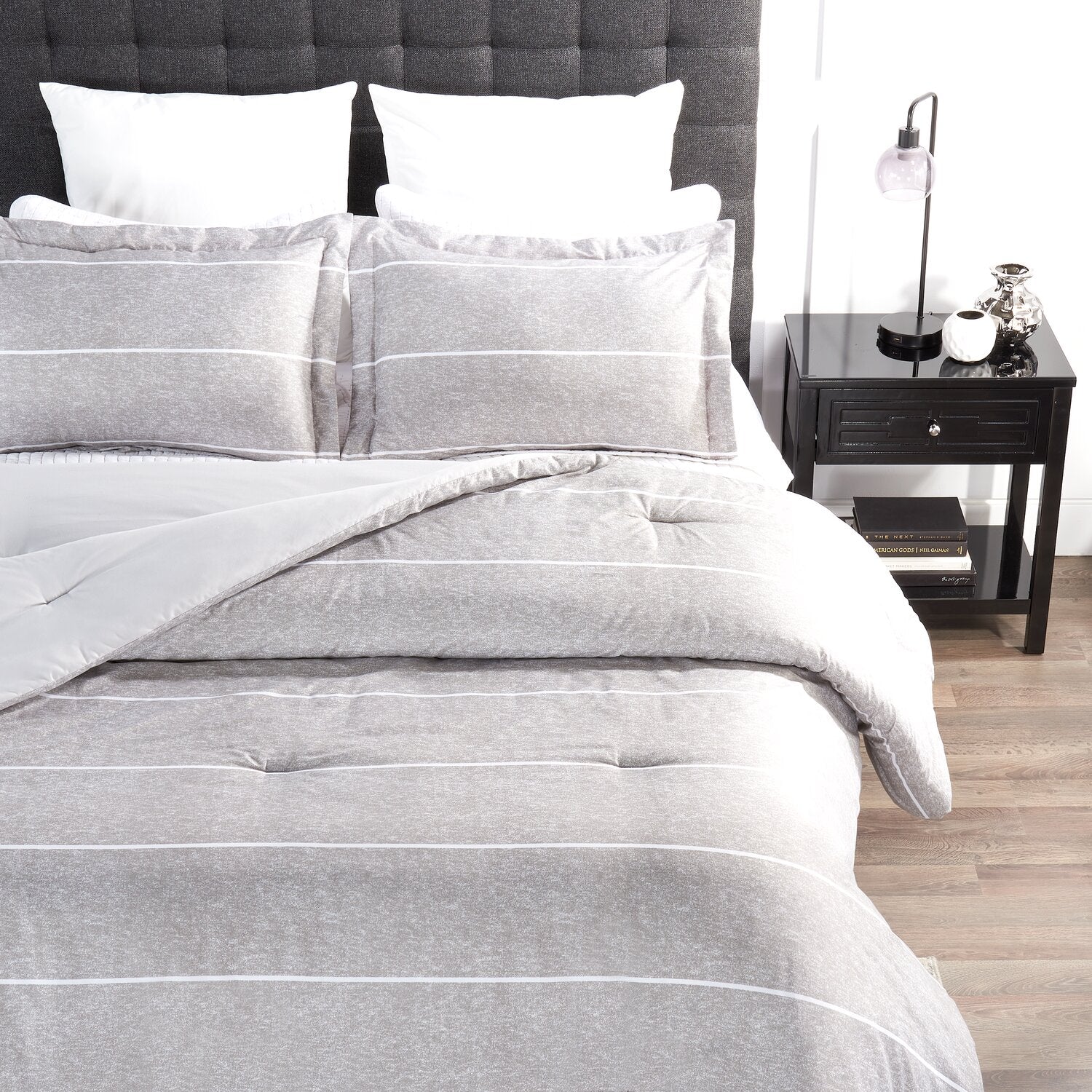 432-stripes-3-piece-full-queen-comforter-set-grey-3.jpg Stripes 3-Piece Full/Queen Comforter Set - Grey