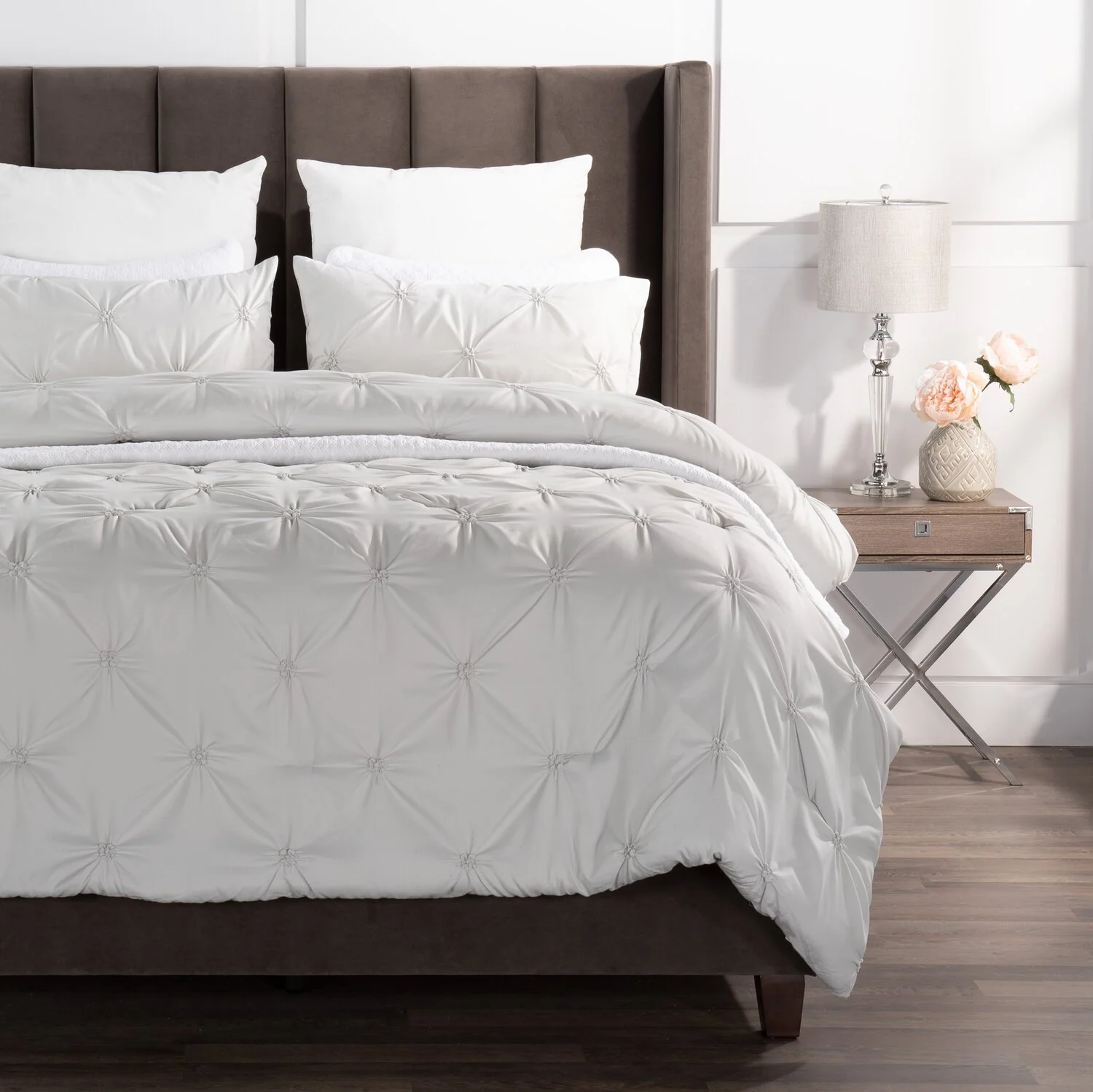 Brianna Light Grey 3-Piece King Comforter Set