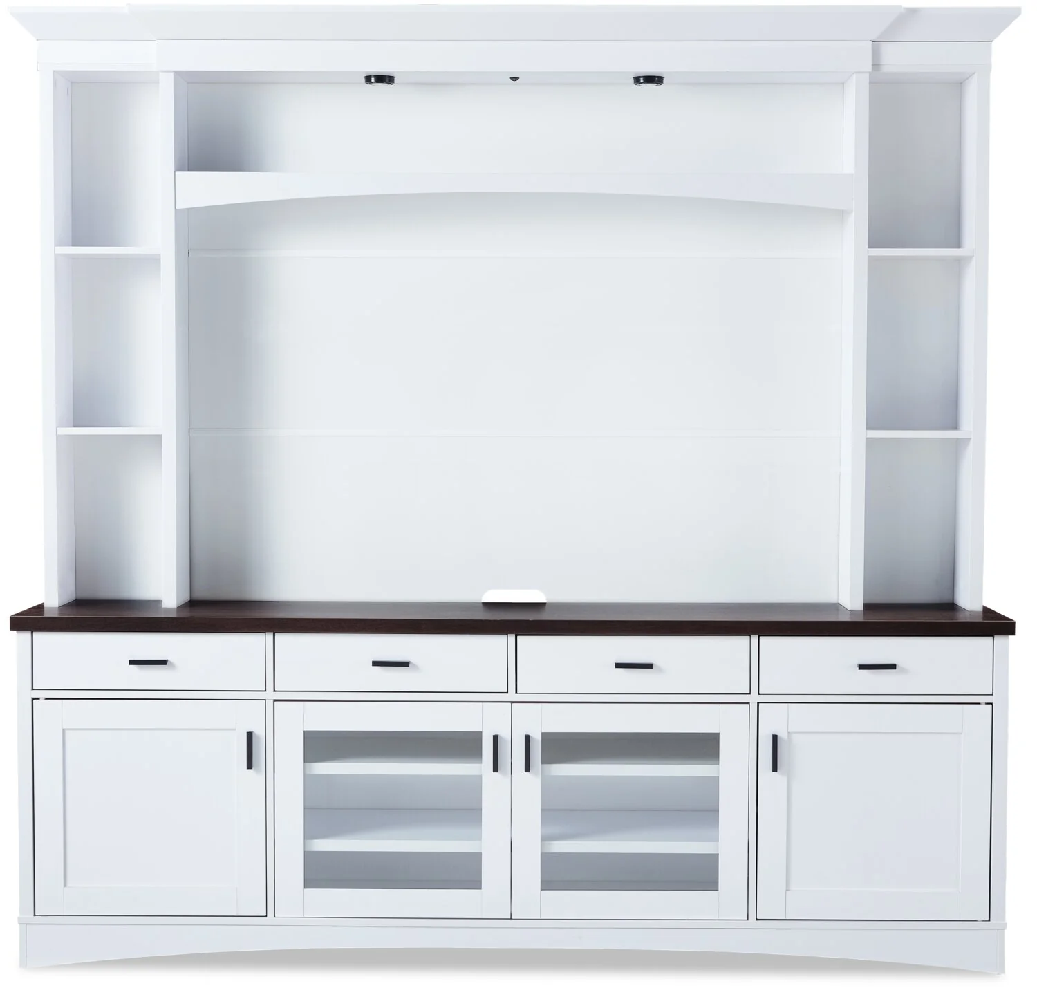 Emry 87.5" 3-Piece Wall Unit Entertainment Centre with Storage and Cable Management for TVs up to 90"- White
