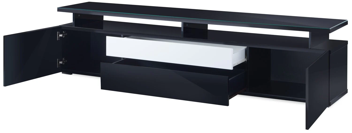 Adam 68" Modern TV Stand with Storage and Cable Management for TVs up to 75"- Black
