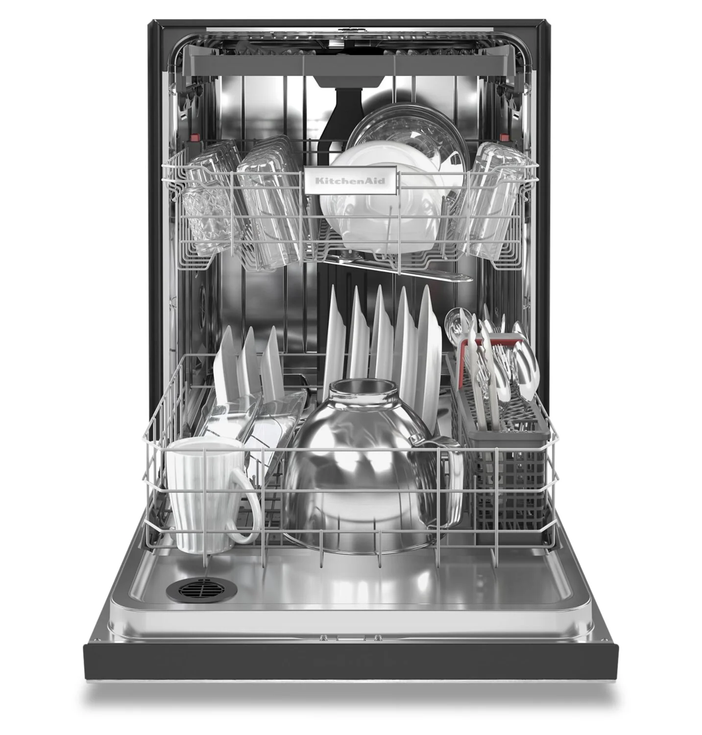 KitchenAid 24" 39 dBA Built-In Front-Control Dishwasher with Third Rack - Stainless Steel PrintShield? - KDFE204KPS