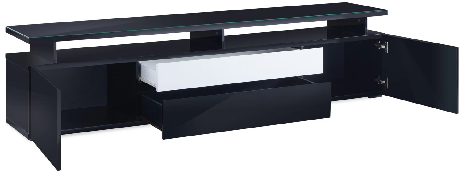 Adam 78" Modern TV Stand with Storage and Cable Management for TVs up to 85"- Black