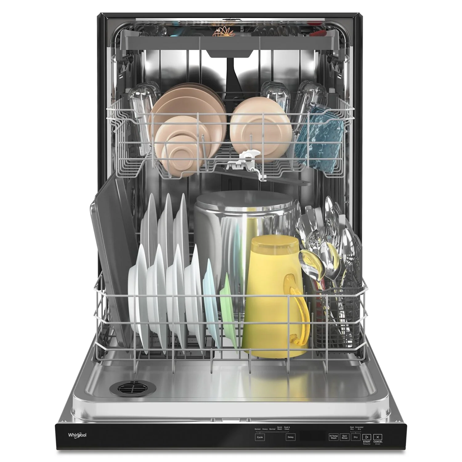 Whirlpool 24" 47 dBA Built-In Top-Control Dishwasher - Print Resist Black Stainless - WDTA50SAKV