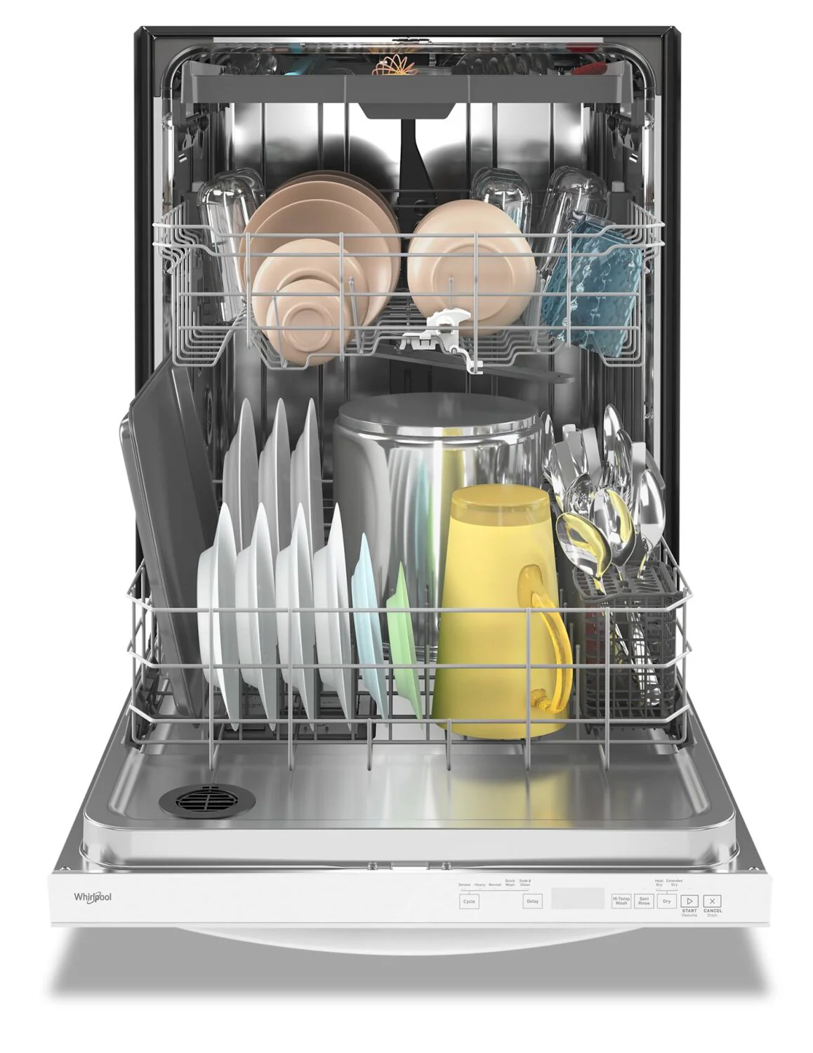 Whirlpool 24" 47 dBA Built-In Top-Control Dishwasher with Third Rack - White - WDT750SAKW