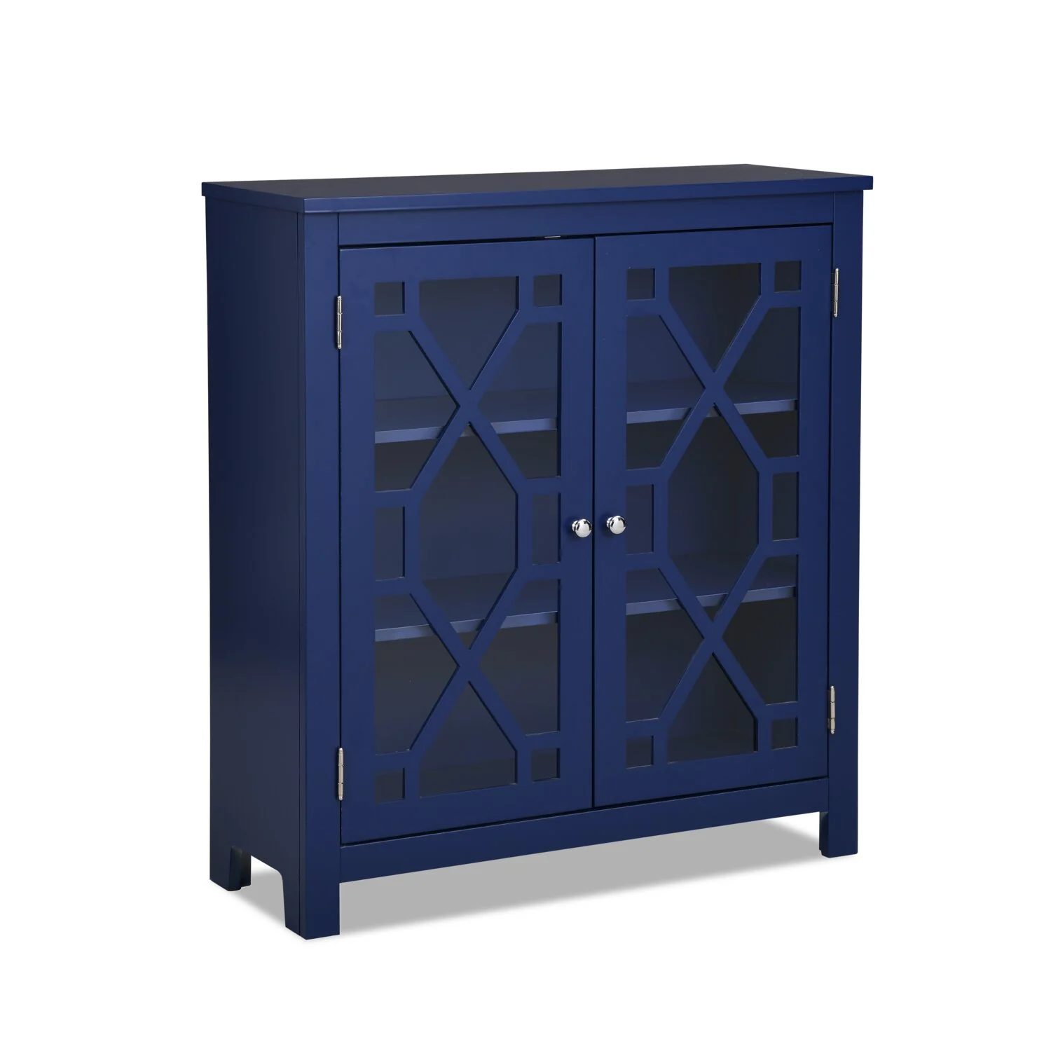 Clary 31.5" Accent Cabinet with Glass Doors - Navy