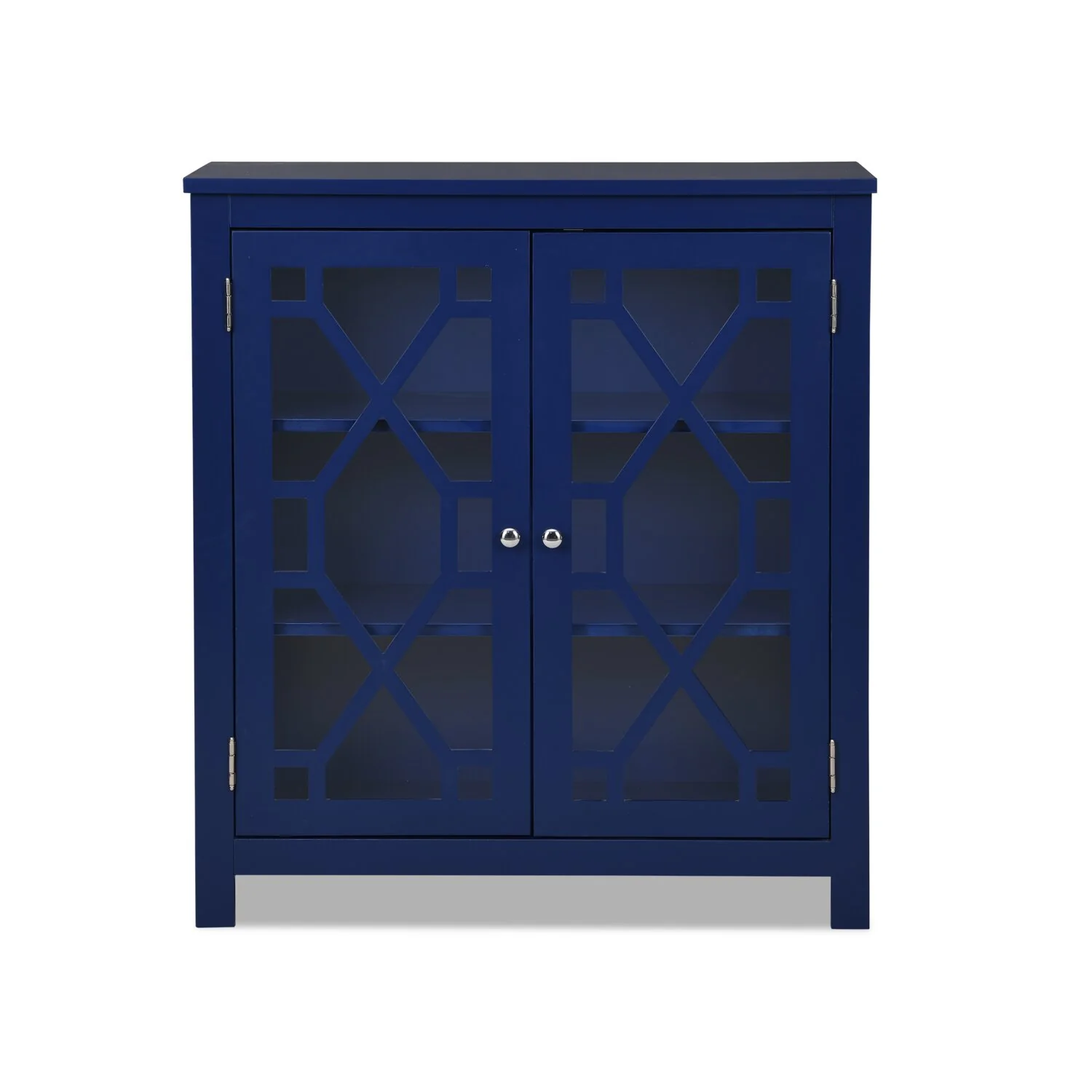 Clary 31.5" Accent Cabinet with Glass Doors - Navy