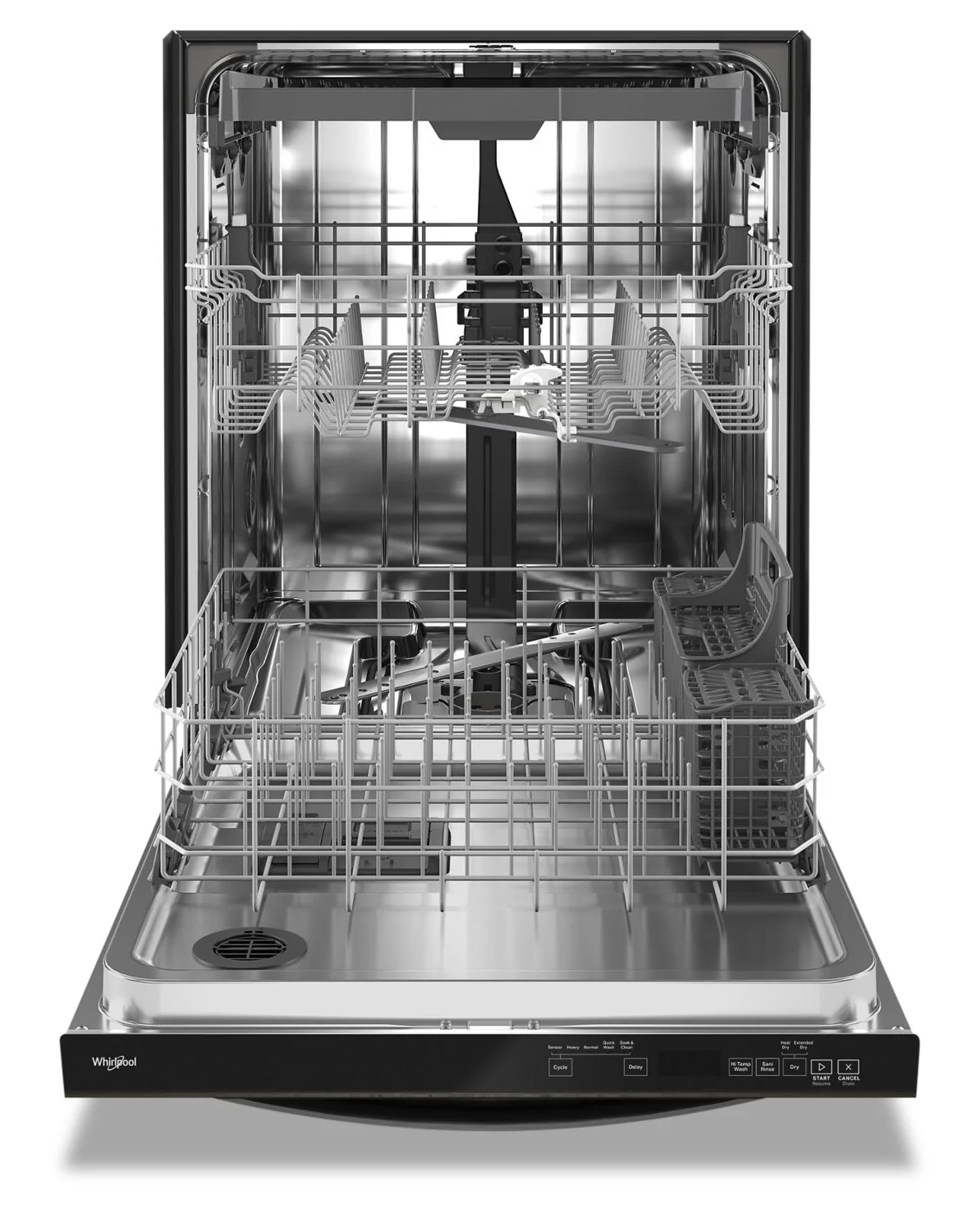 Whirlpool 24" 47 dBA Built-In Top-Control Dishwasher with Third Rack - Print Resist Black Stainless - WDT750SAKV