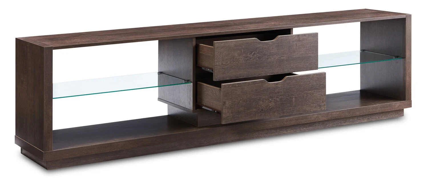 Alex 72" Modern TV Stand with Storage and Cable Management for TVs up to 80"- Walnut Oak