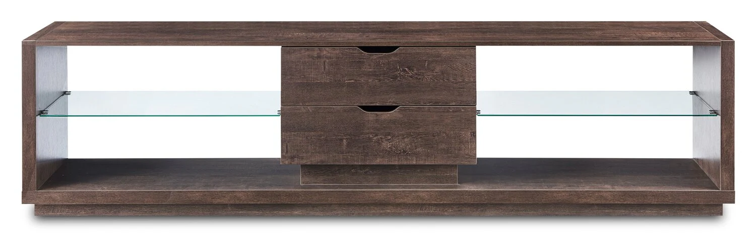 Alex 84" Modern TV Stand with Storage and Cable Management for TVs up to 90"- Walnut Oak