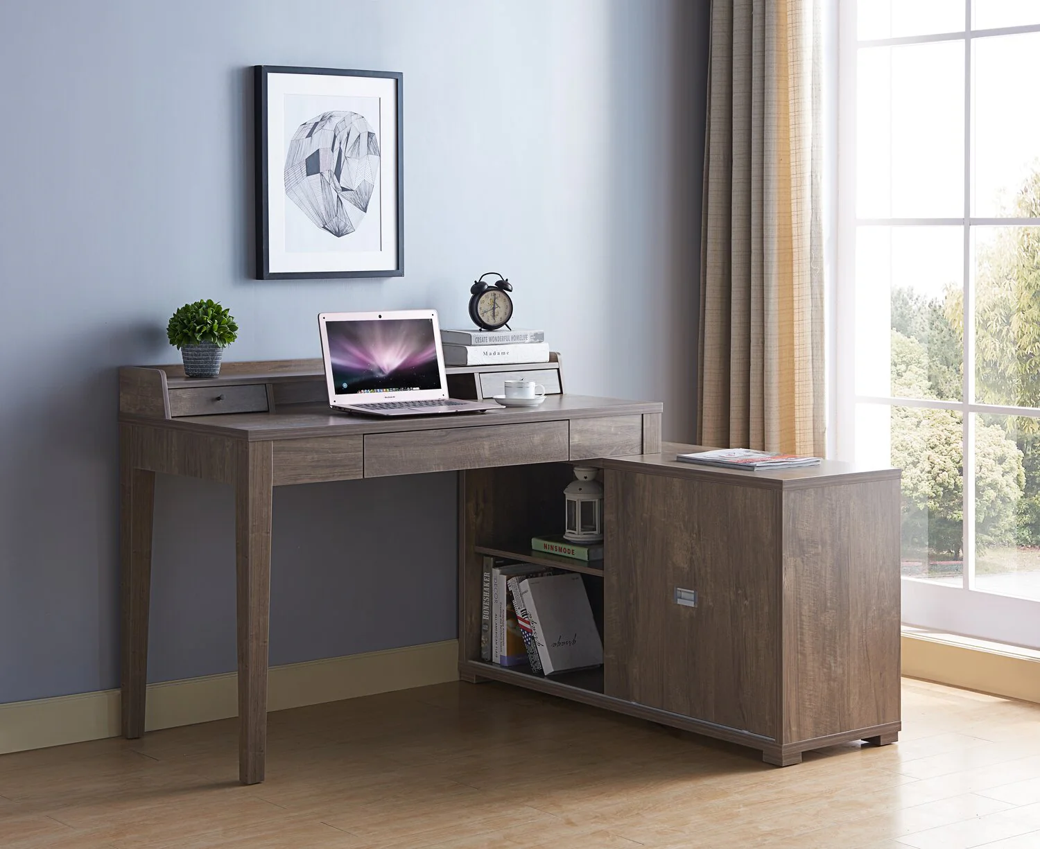 60-jude-55-reversible-office-desk-with-3-drawers-cabinet-hazelnut-7.webp Jude 55" Reversible Office Desk with 3-Drawers & Cabinet- Hazelnut
