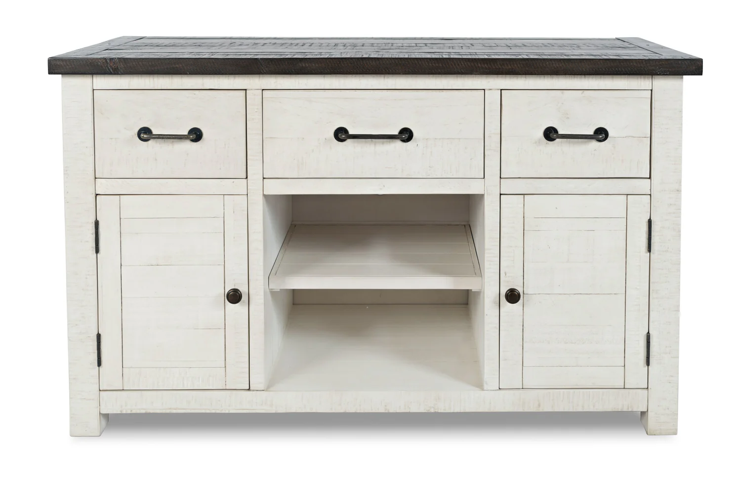Madison 50" Rustic TV Stand with Storage and Cable Management for TVs up to 55"- White