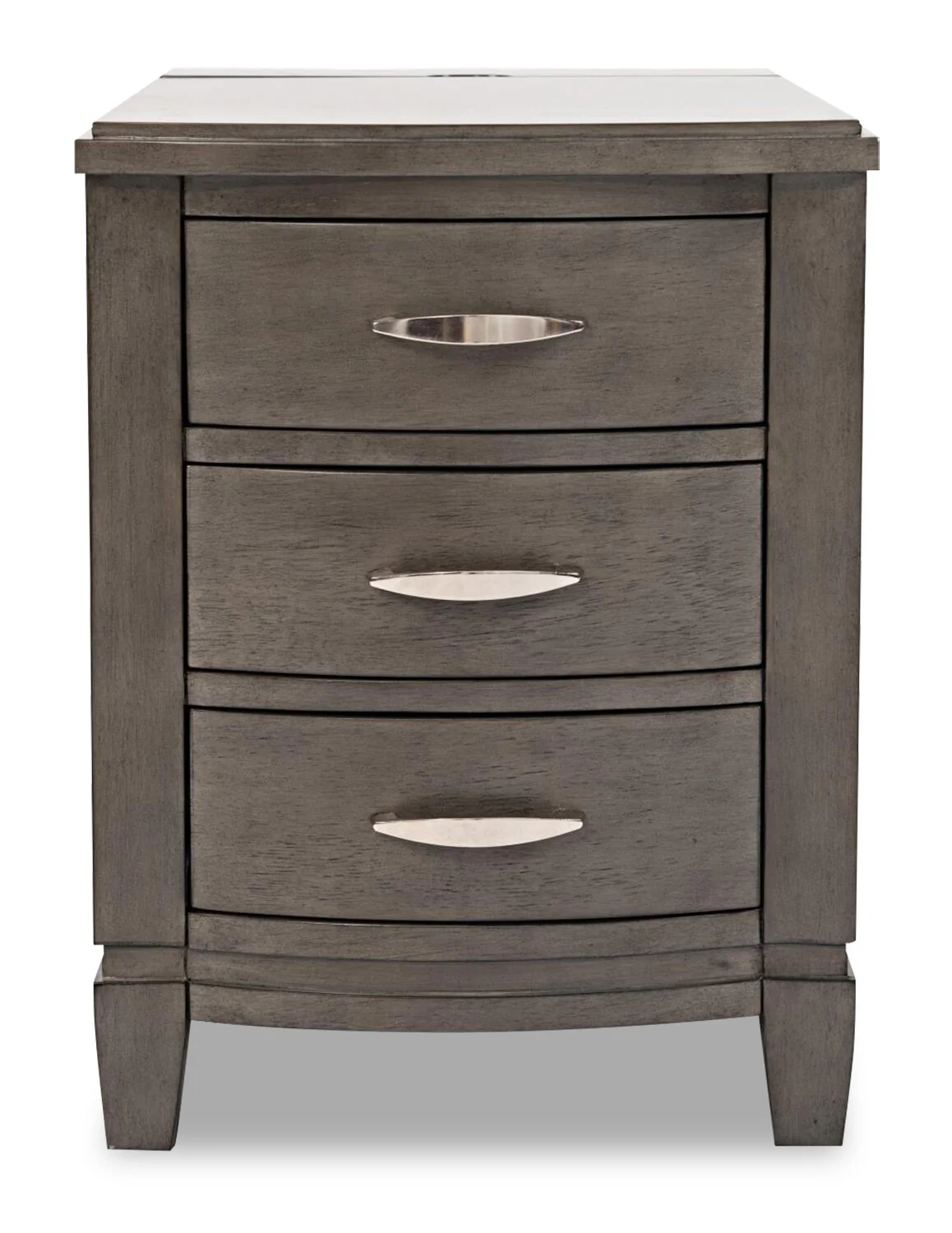 Downtown 18" Modern Chairside Table with Storage - Grey Brown Wood