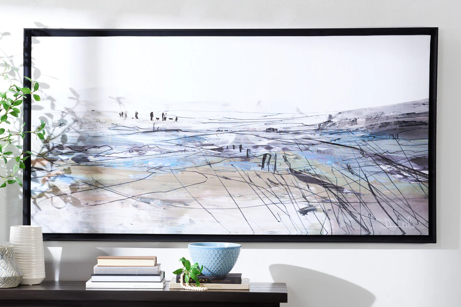 Acrylic Walk By Lake - 32" x 62"