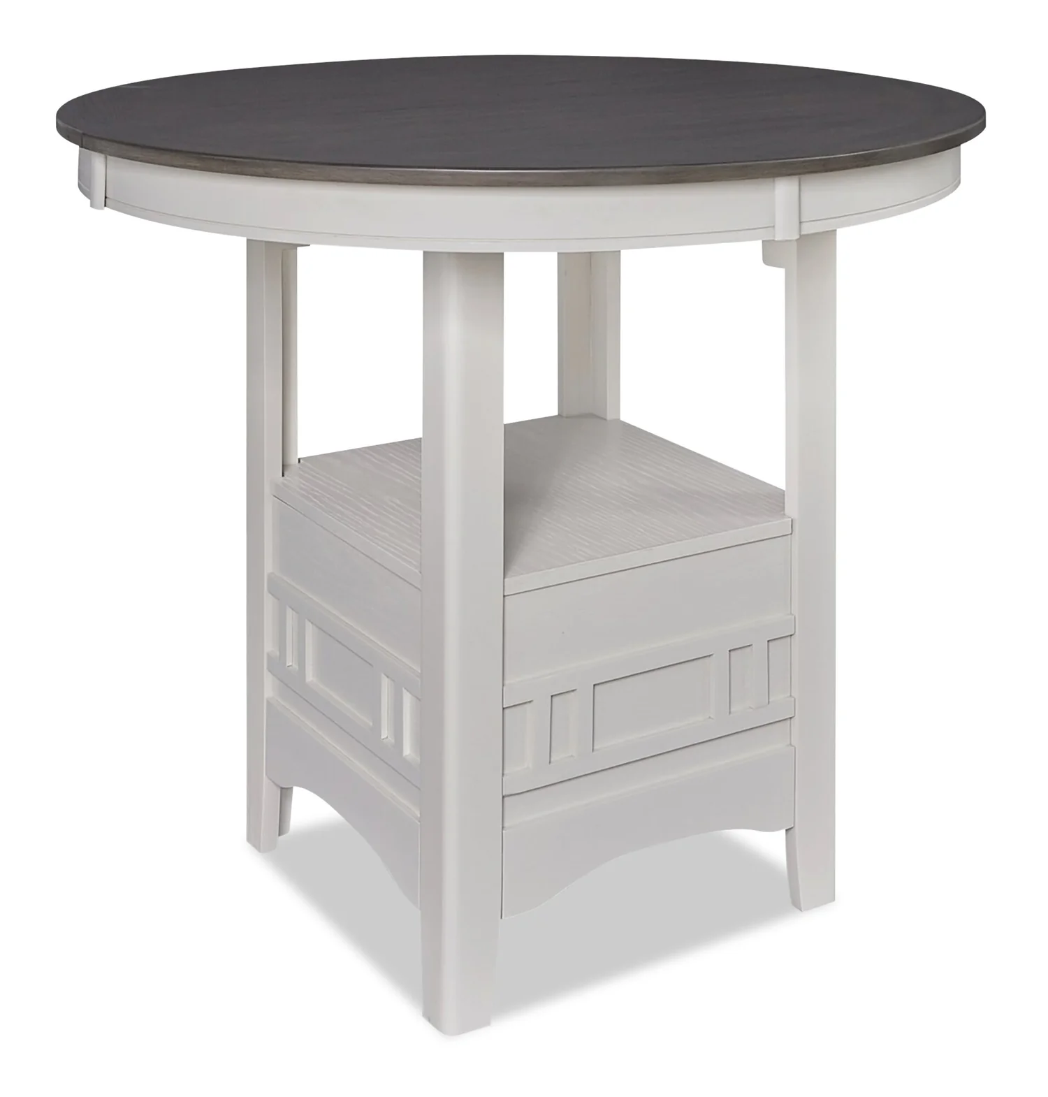 Dena Counter-Height Dining Table with 42-60"W Extension, Round  - Dove Grey