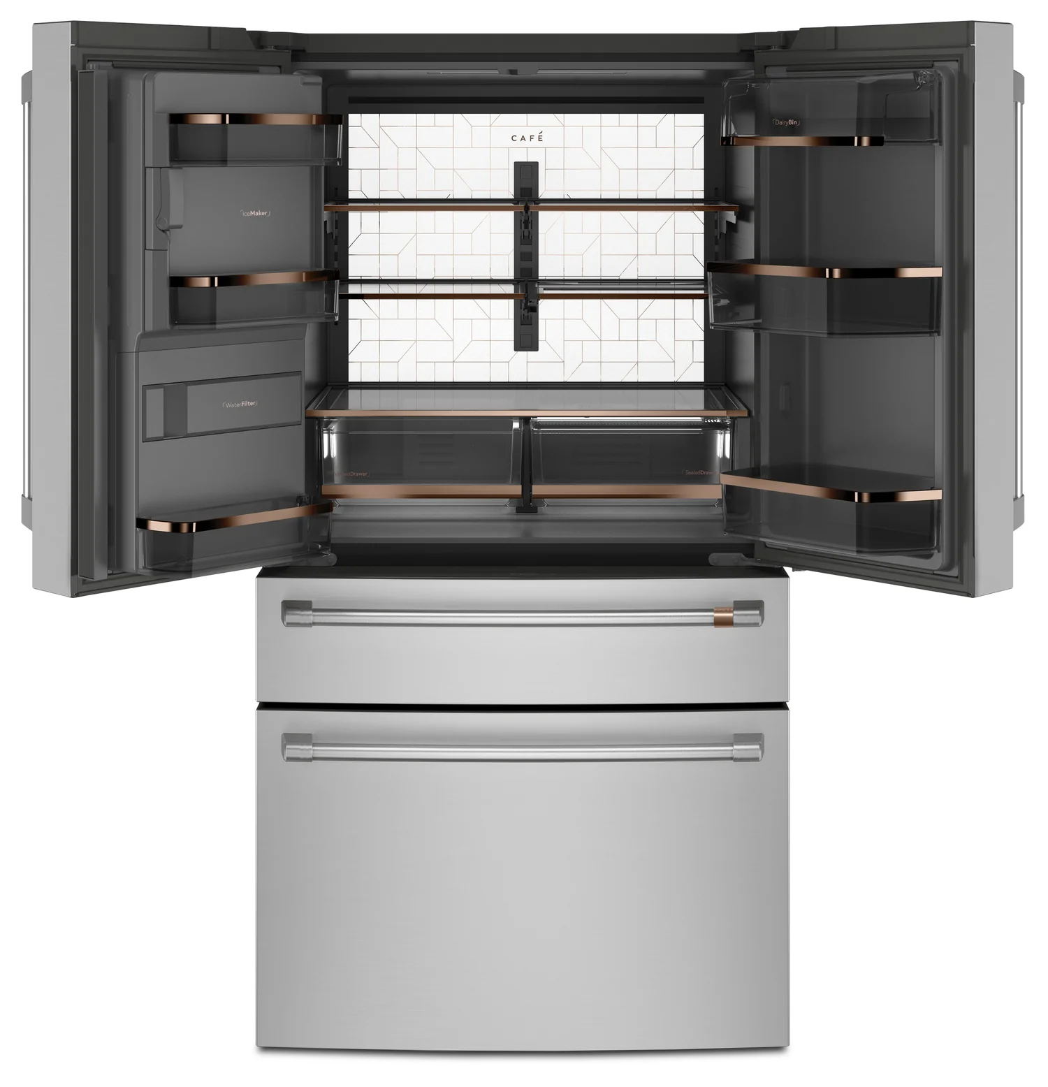 Cafe 36" 27.8 Cu. Ft. French-Door Refrigerator - Stainless - CVE28DP2NS1