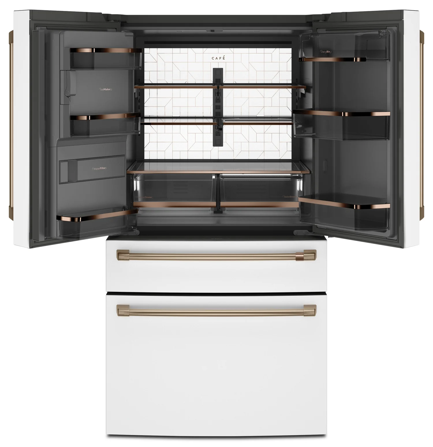 Cafe 36" 27.8 Cu. Ft. French-Door Refrigerator - Matte White - CVE28DP4NW2