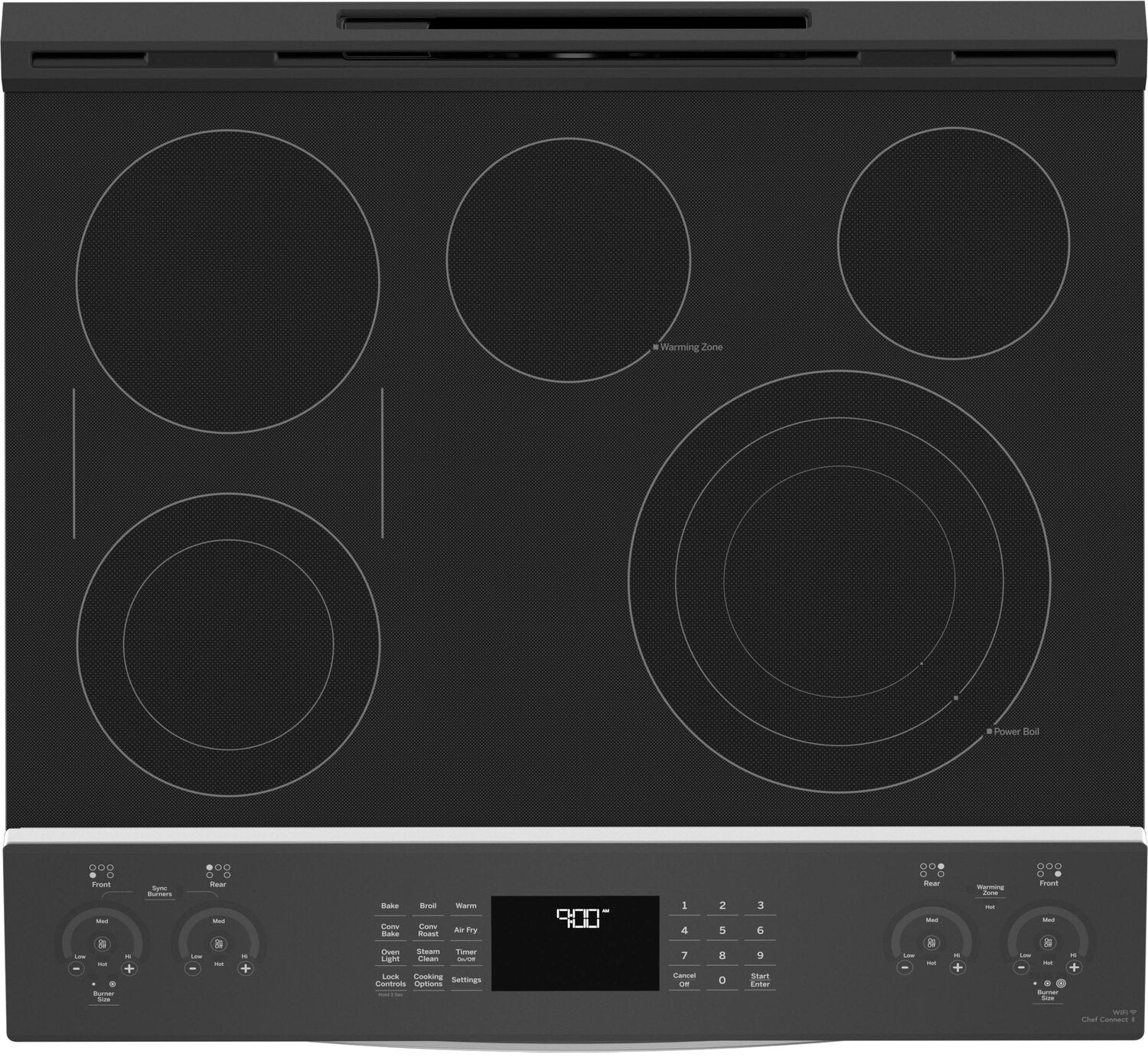 Profile 5.3 Cu. Ft. Smart Electric Range with True European Convection - Stainless Steel - PSS93YPFS