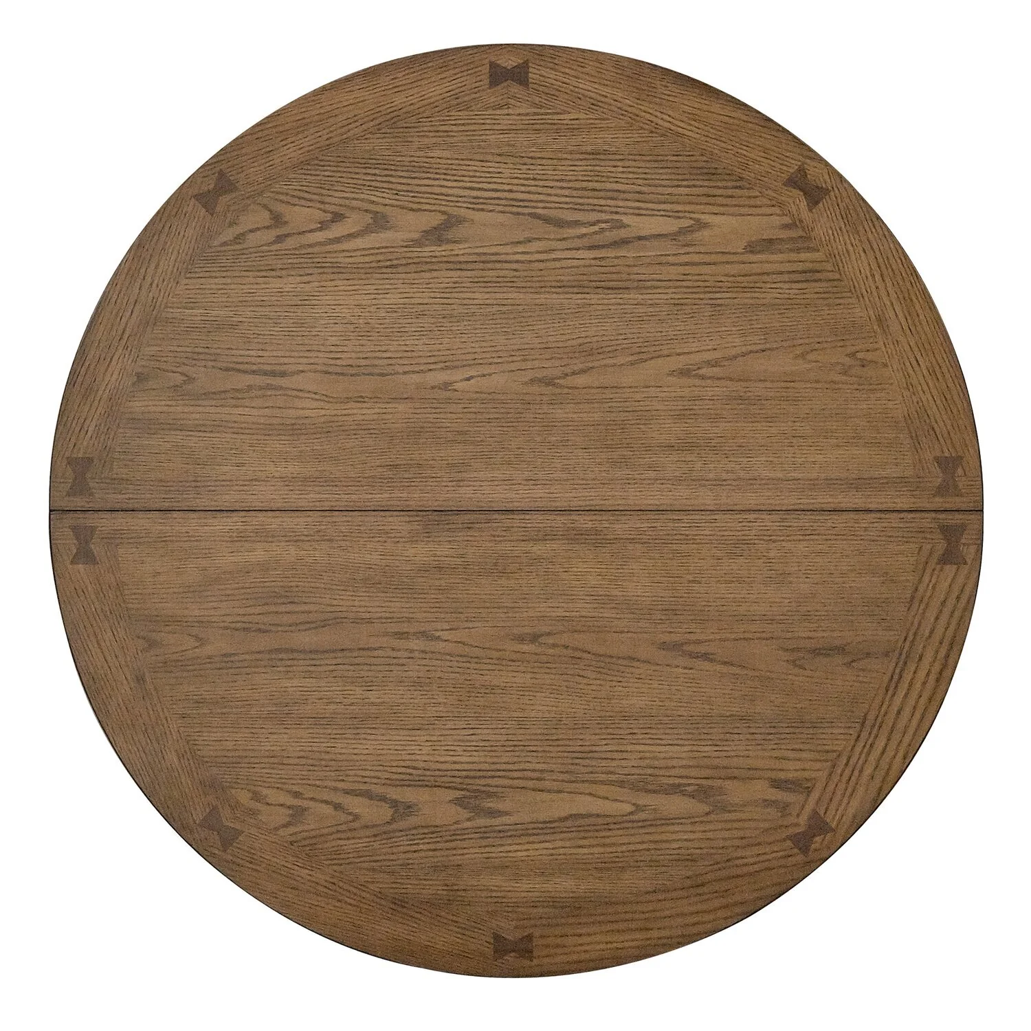 Dena 5pc Dining Set with Table & 4 Chairs, 42-60"W Extension, Round  - Oak Brown