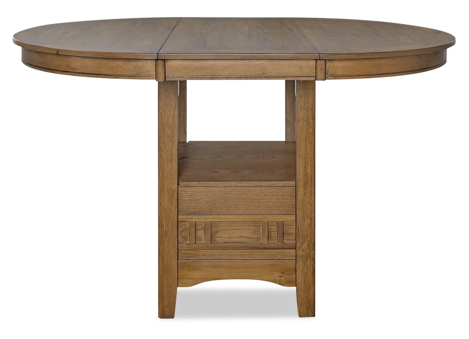 Dena Counter-Height Dining Table with 42-60"W Extension, Round  - Oak Brown