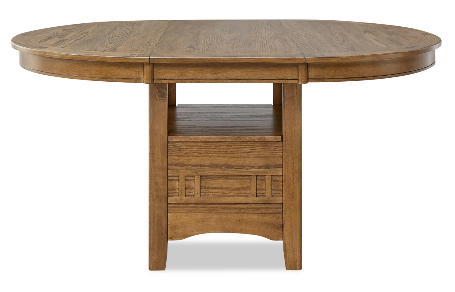 Dena Dining Table with 42-60"W Extension, Round  - Oak Brown
