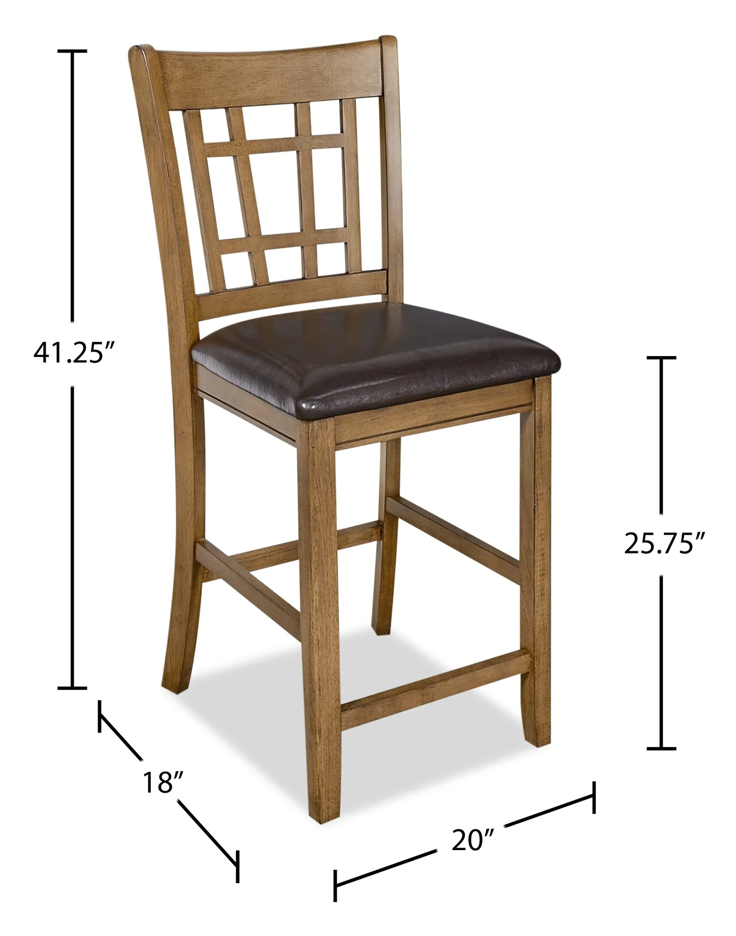 817-dena-counter-height-dining-chair-with-vegan-leather-fabric-oak-brown-10.webp Dena Counter-Height Dining Chair with Vegan-Leather Fabric - Oak Brown
