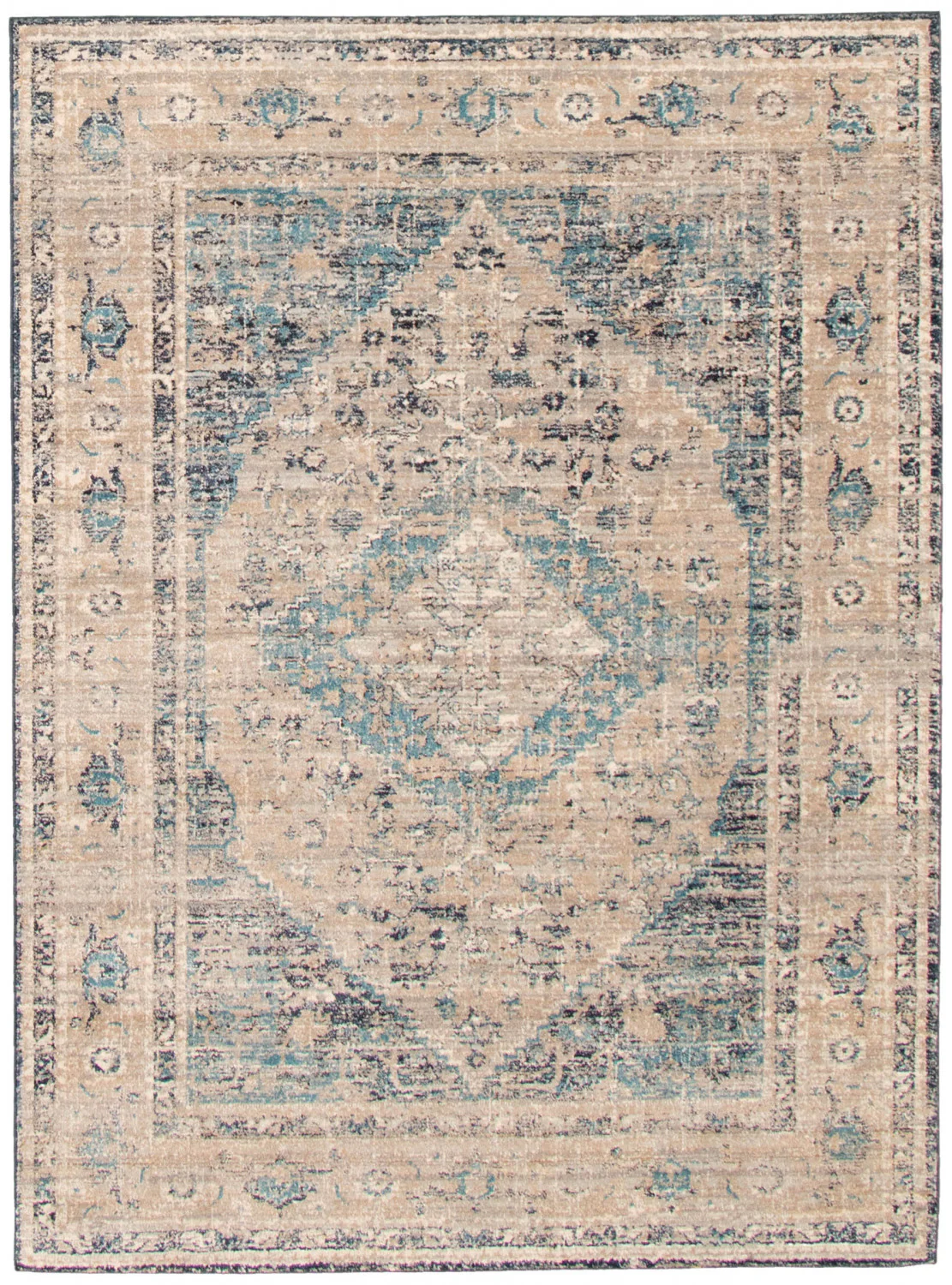Hansel Classic Silver-Black Area Rug - 5' x 8'