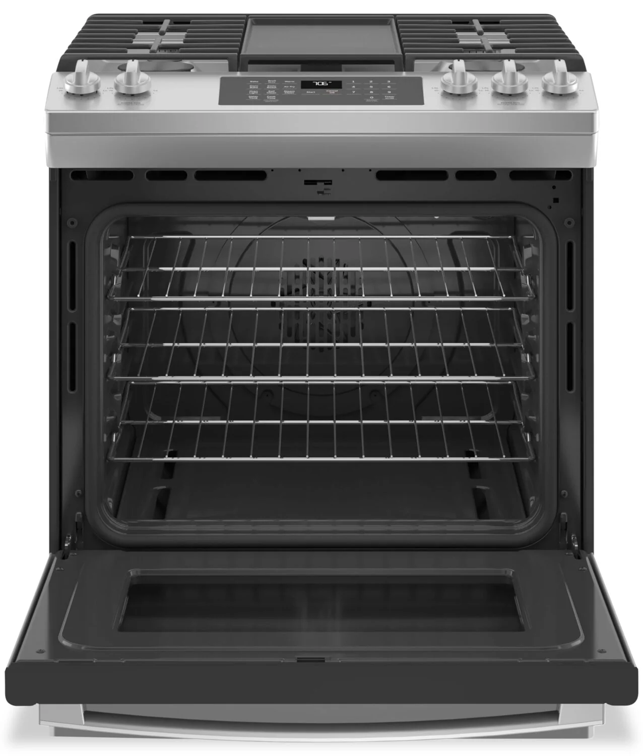 GE 5.6 Cu. Ft. Gas Range with Convection and Air Fry - Stainless Steel - JCGS760SPSS