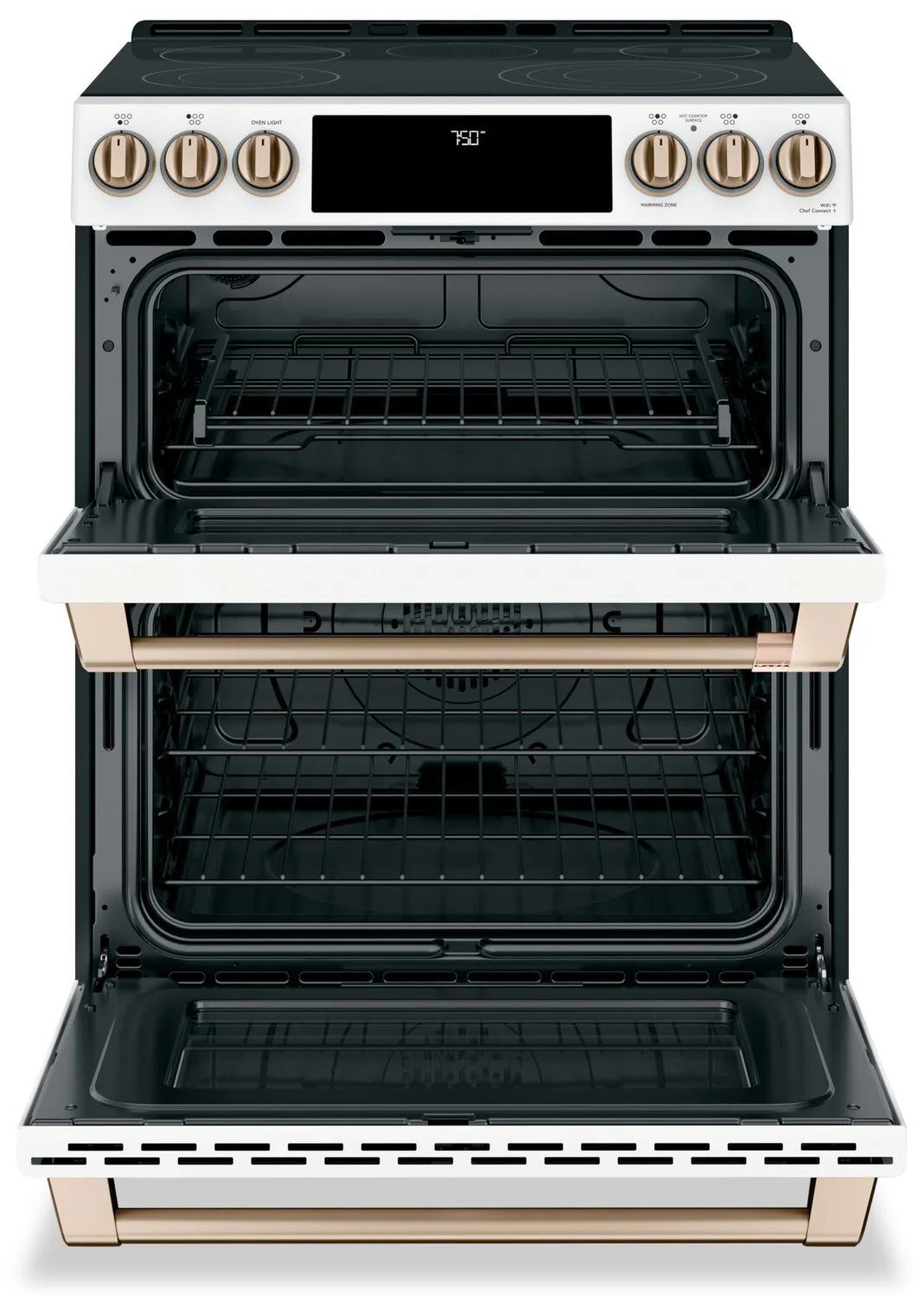 Cafe 7 Cu. Ft. Smart Electric Range with True European Convection and Self Clean Racks - Matte White - CCES750P4MW2