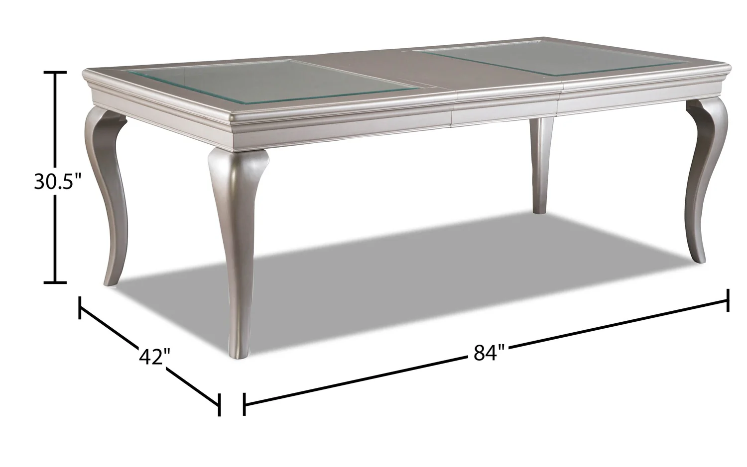 869-diva-7pc-dining-set-with-table-6-chairs-66-84-w-extension-silver-grey-6.webp Diva 7pc Dining Set with Table & 6 Chairs, 66-84"W Extension - Silver Grey