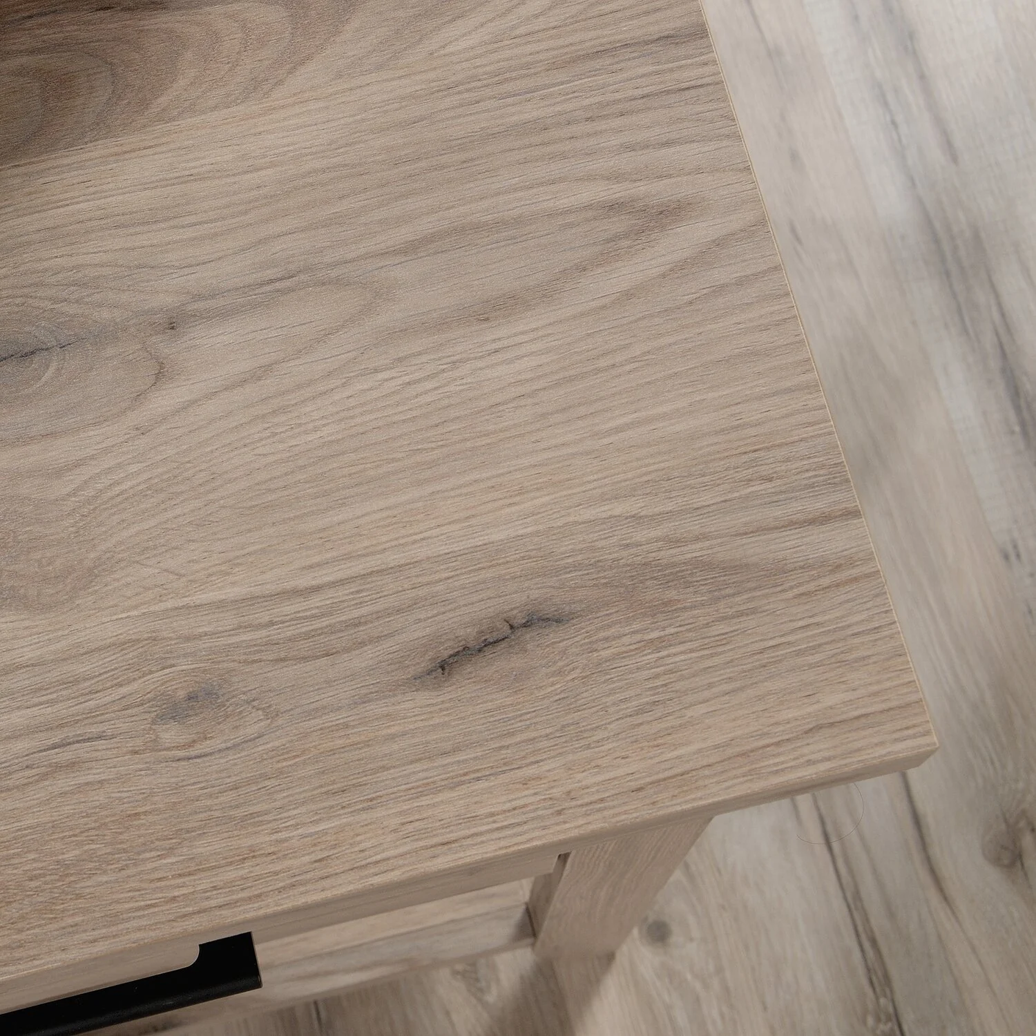 Erick 58.66" L-Shaped Office Desk with Drawer - Laurel Oak
