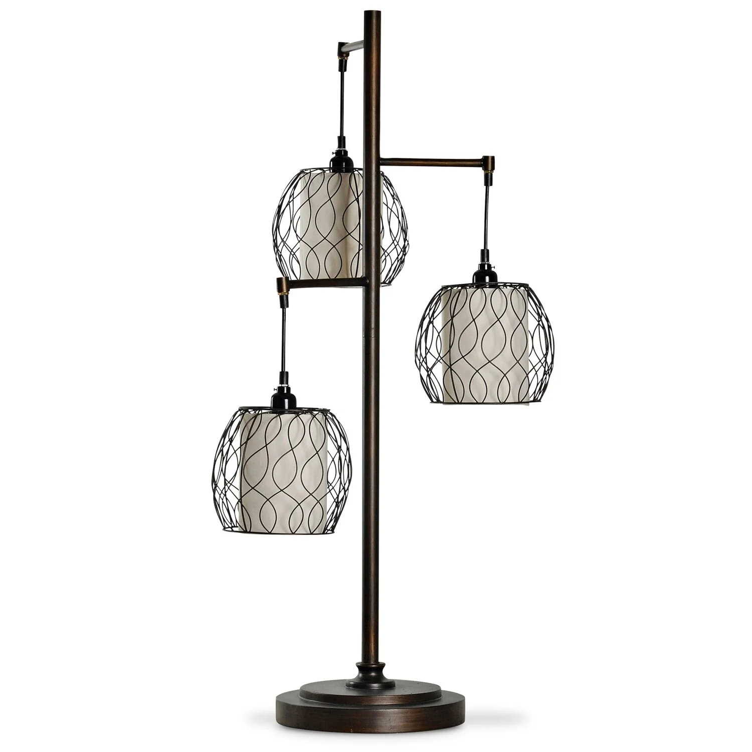 Delano 37.5" Antiqued-Bronze with Black Wire Shade Table Lamp